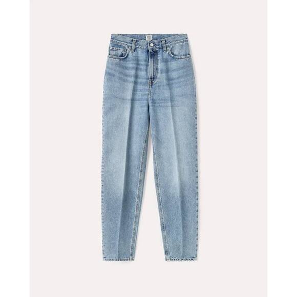 Toteme Tapered Leg Denim Jean in Worn Blue 24 - Picture 5 of 5